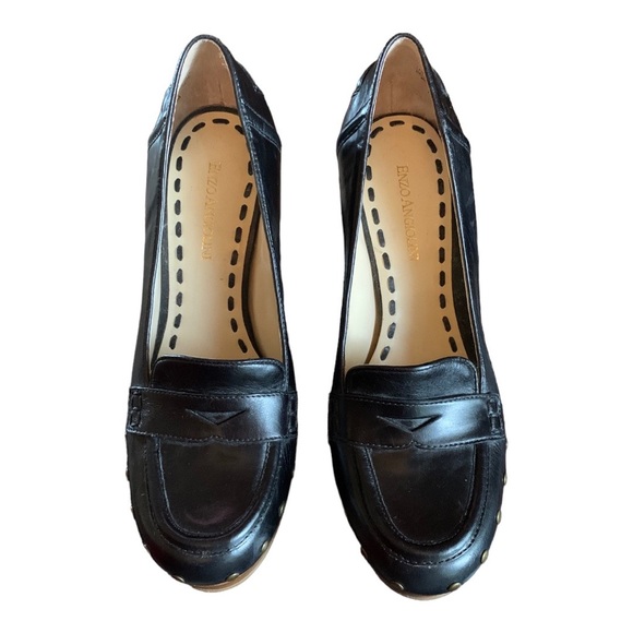 Enzo Angiolini Black Women's Pumps - Size 7.5M - Edgy Metal Studs - Picture 5 of 10